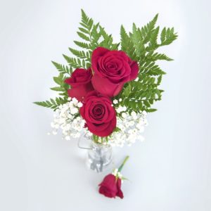 3 Rose Bouquet Boutonniere