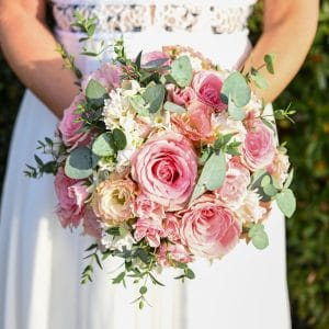 Pink and White Wedding Bouquet from The Little Vegas Chapel