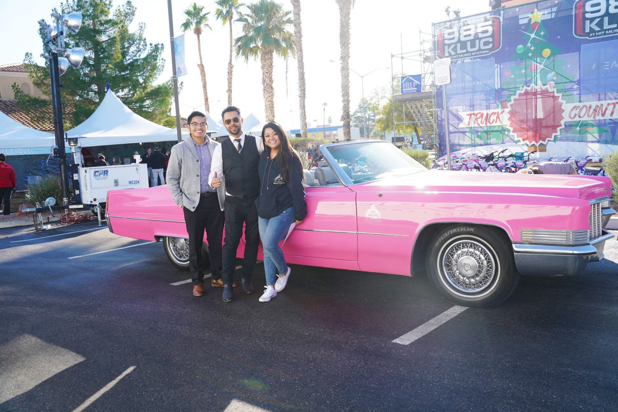 Pink Vintage Car from the Little Vegas Chapel