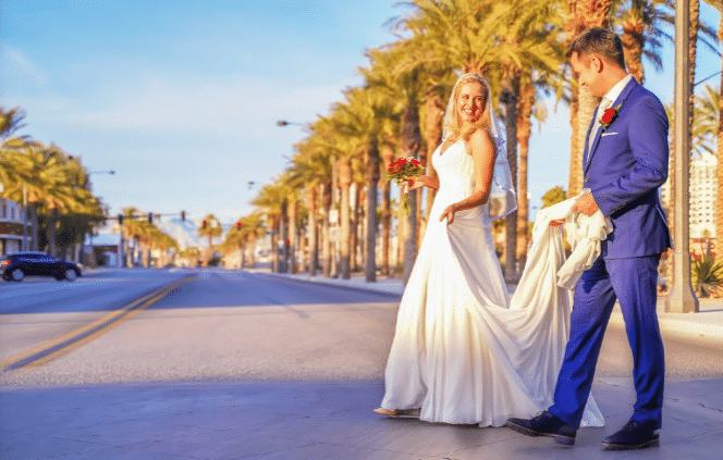 Married Couple in Las Vegas at The Little Vegas Chapel