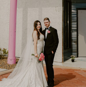 Bride and groom at The Little Vegas Chapel Wedding
