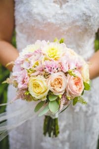 Wedding Bouquet with yellow, pink and orange-LVC